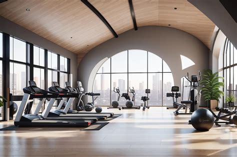 Premium Ai Image 3d Rendering Modern Loft Gym And Fitness