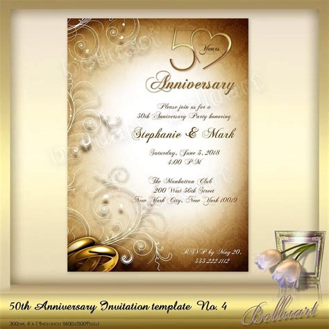 50th Anniversary Party Invitation Templates Printable Word Searches