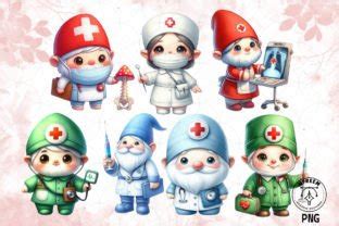 Nurse Doctor Gnome Sublimation Clipart Graphic By Mfreem Creative Fabrica