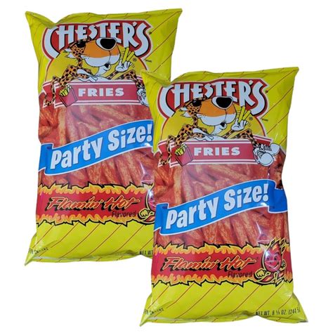 Chester S FLAMIN HOT Cheetos FRIES Corn Snacks Crunchy Party Sz Oz Bags