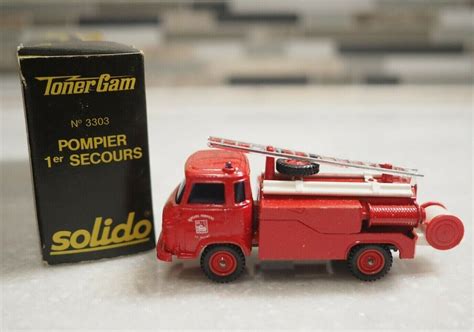 Solido Toner Gam Pompier 1er Secours No 3303 Fire Truck With Sticker EBay