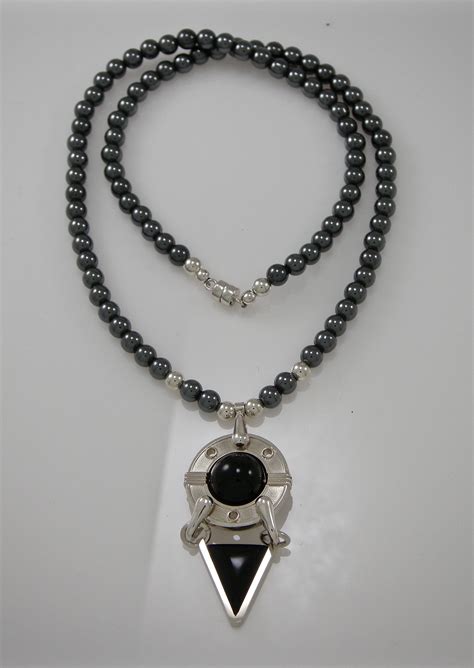 Sterling Portal Pendant Onyx Hematite Silver Black Onyx Pendant