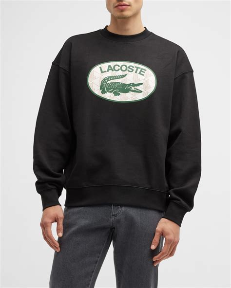 Lacoste Mens Monogram Print Sweatshirt Neiman Marcus