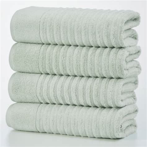 Linery And Co Zero Twist Cotton Textured Bath Towel Set Sage Green 6