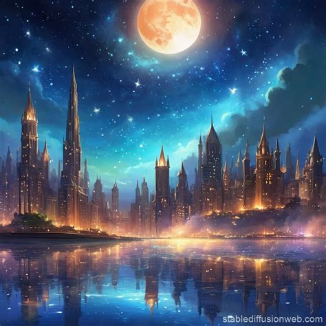 Midnight Sky Dance Of 10 Stars Stable Diffusion Online