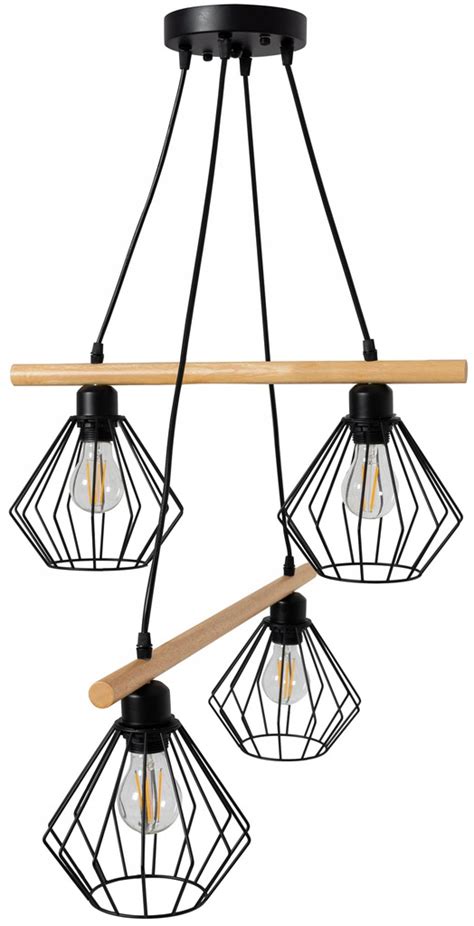 LAMPA SUFITOWA WISZĄCA CZARNA LOFT POCZWÓRNA METAL 8967163423