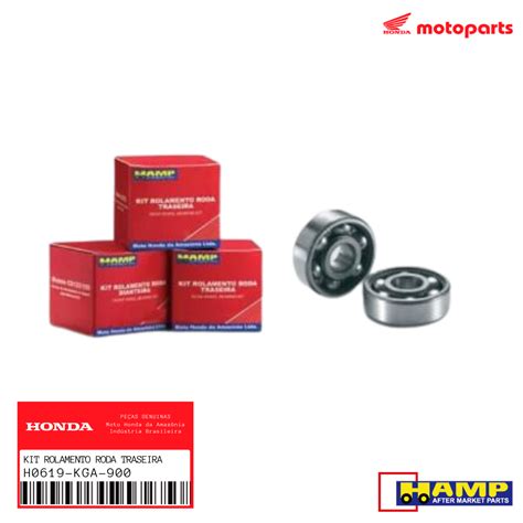 KIT ROLAMENTO RODA TRASEIRA HAMP CG 125 CG 150 COD H0619KGA900