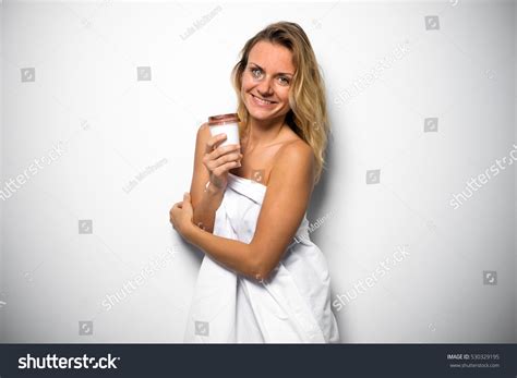 Happy Pretty Nude Blonde Woman White Stock Photo 530329195 Shutterstock