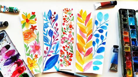 5 DIY Watercolor Floral Bookmarks Ideas Easy Loose Watercolor