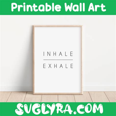 Inhale Exhale Print Printable Quote Printable Wall Art Motivation