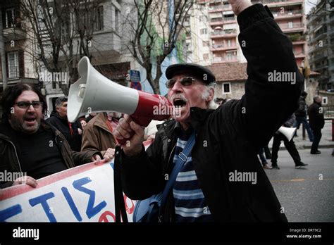 Thessaloniki Greece 1st Feb 2014 Farmers From Northern Greece And