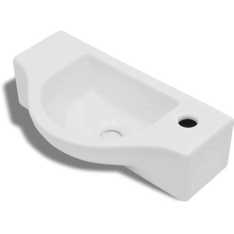 Lavabo De Cer Mica Blanco Con Agujero Para Grifo