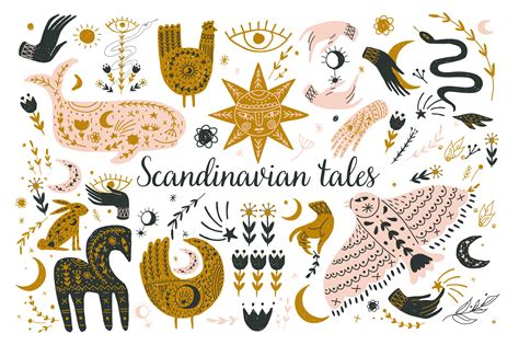 Scandinavian Nordic Folk Art By Chikovnaya Thehungryjpeg