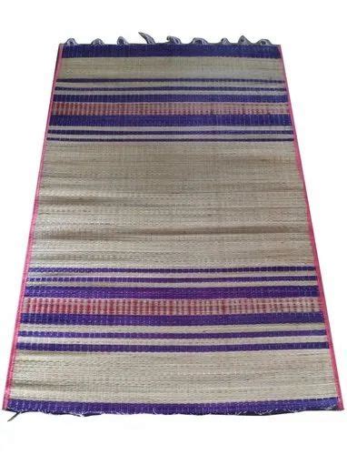 Brown And Blue Striped Korai Grass Mat Mat Size X Feet At Rs