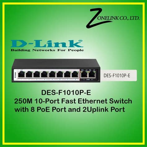 DES F1010P E 10 Port PoE Switch With 8 Long Reach 250m PoE Ports And 2