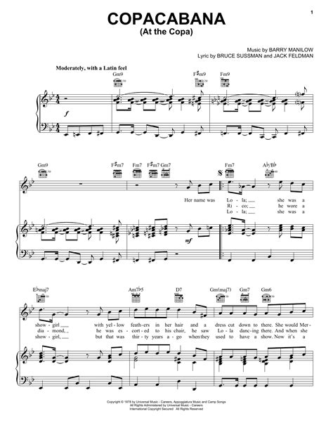 Download Barry Manilow Copacabana Sheet Music For Lead Sheet Fake