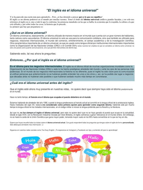 El Inglés Es El Idioma Universal Pdf