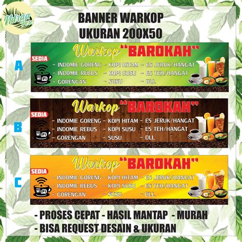 Contoh Spanduk Warkop Spanduk Warkop Jaman Now 50x100cm Bisa Kostum