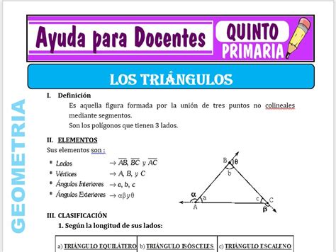 Actividad De Los Tri Ngulos Para Quinto De Primaria Ayuda Para Docentes