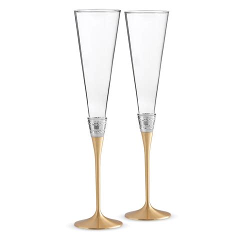 Vera Wang Wedgwood With Love Gold Toasting Flute Pair Crystal Classics