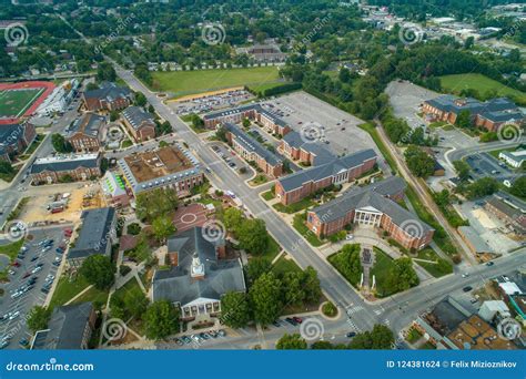 Luftbild Tennessee Tech University Collegecampus Stockfoto Bild Von