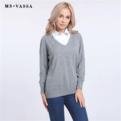 Ms Vassa Women Pullover Sweater Spring Autumn New Warm Pullovers High