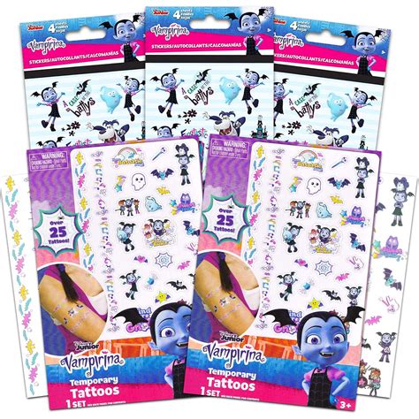 Amazon.com: Disney Vampirina Party Favors Stickers Temporary Tattoos Pack - Bundle Includes 12 ...