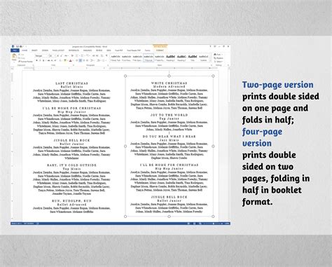 Recital Program Template Word 