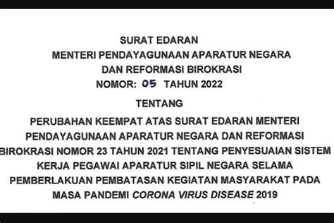 Menteri Panrb Asn Yang Berada Di Daerah Ppkm Level Wfo Persen