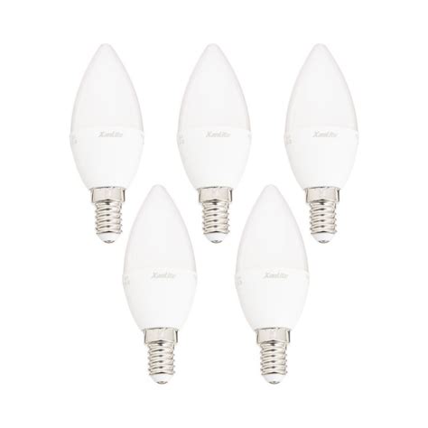 Ampoule flamme LED E14 blanc neutre 470 lm 5 5 W 5 pièces XANLITE