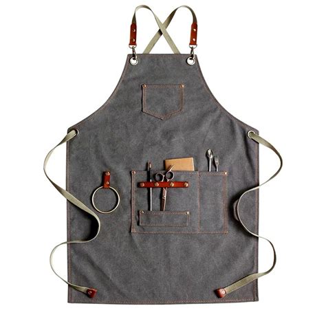 Work Canvas Apron For Barber Barista Bistro Bartenderaprons Etsy