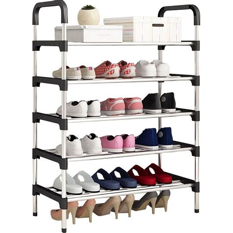 Zapatera Práctica para 15 Pares Armable de 5 Niveles y Organizador Rack