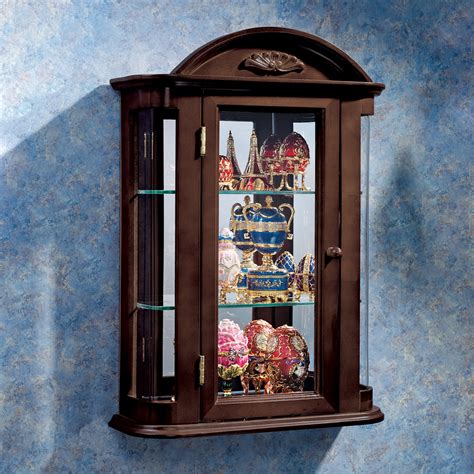 Home Home Kitchen SC04B MAH Solid Wood Wall Mounted Curio Cabinet