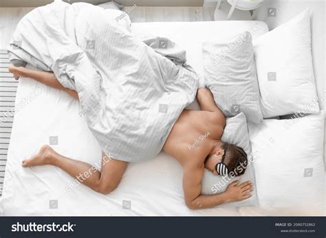 Handsome Naked Man Sleeping Bed Stock Photo Shutterstock