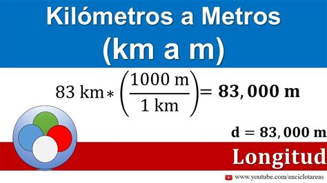 Conversión de kilómetros a metros km a m unidad de longitud