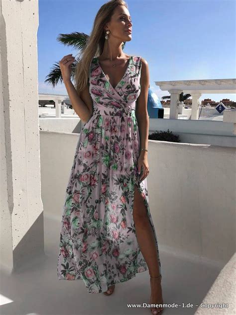 Neuheiten Chiffon Boho Maxi Sommerkleid In Helllila Gr N Mit