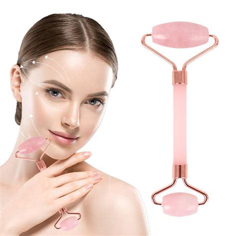 Ifine Beauty Ifine Beauty Custom 100 Real Natural Rose Quartz Facial Massage Jade Roller Anti