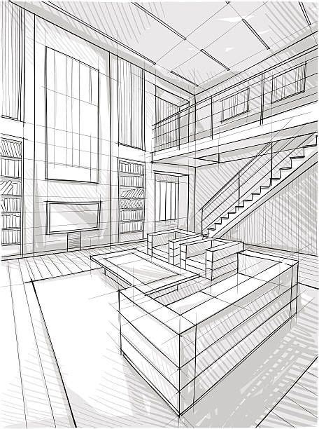 Vector Illustration Of Interior Design In The Style Of Drawing Artofit