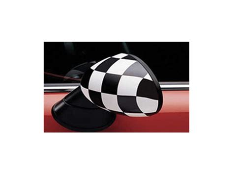 Mini Cooper Mirror Covers Checkered Flag Pair Oem