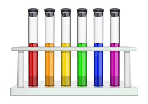 Tubos De Análise Laboratorial De Vidro Com Cortiça E Líquidos Multi Coloridos Tubos De Ensaio Em