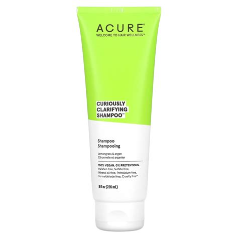 Acure Curiously Clarifying Shampoo Lemongrass And Argan 8 Fl Oz 236 Ml