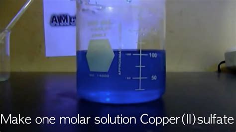 Make 1m Copper Ii Sulfate Solution Youtube