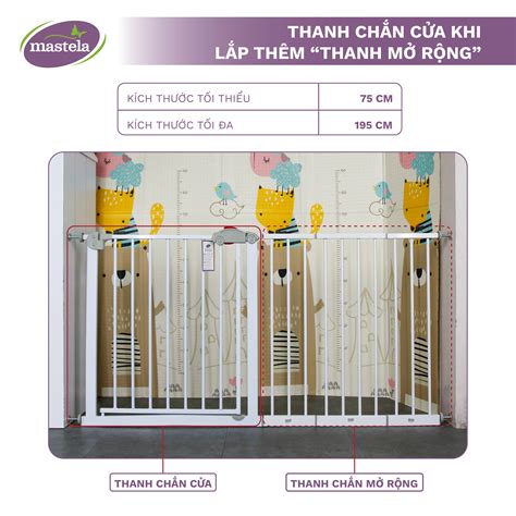 Thanh chắn cửa chắn cầu thang chính hãng Mastela D04 bảo vệ an toàn