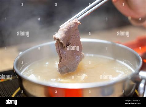 Taiwanese Style Hot Pot With Slice Of Beef Stock Photo Alamy