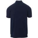 Trojan Records Retro Ska Mod Stripe Knit Polo Top In Navy