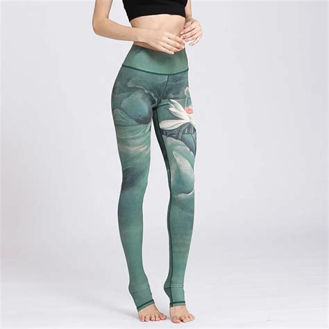 Women Sexy Yoga Pants Printed Dry Fit Sport Pants Elastic Fitness Gym