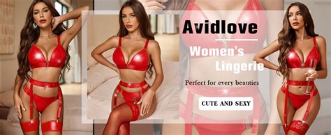 Amazon Avidlove Women Lingerie Set Leather Garter Piece Bra And Panty Set Babydoll