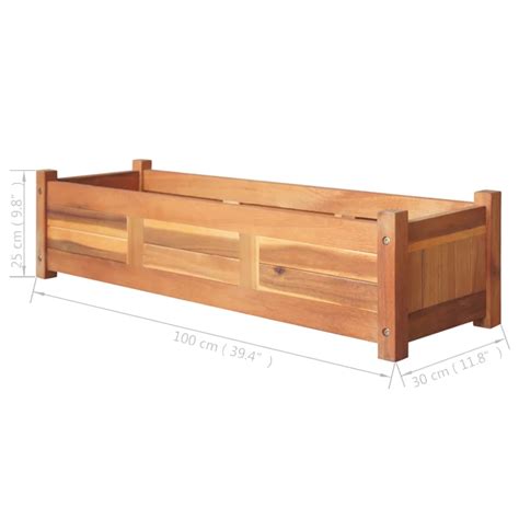 Vidaxl Garden Raised Beds 2 Pcs Acacia Wood 100x30x25 Cm Au