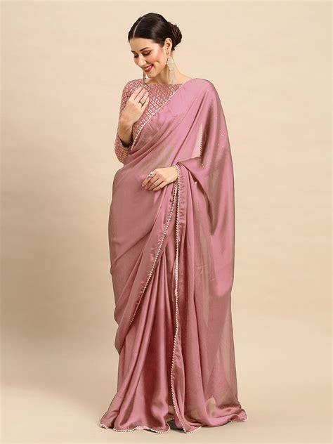 Buy Anouk Anouk Sequinned Pure Georgette Saree At Redfynd