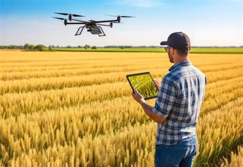 Premium Photo The Male Scientist Remotely Controls The Quadcopter